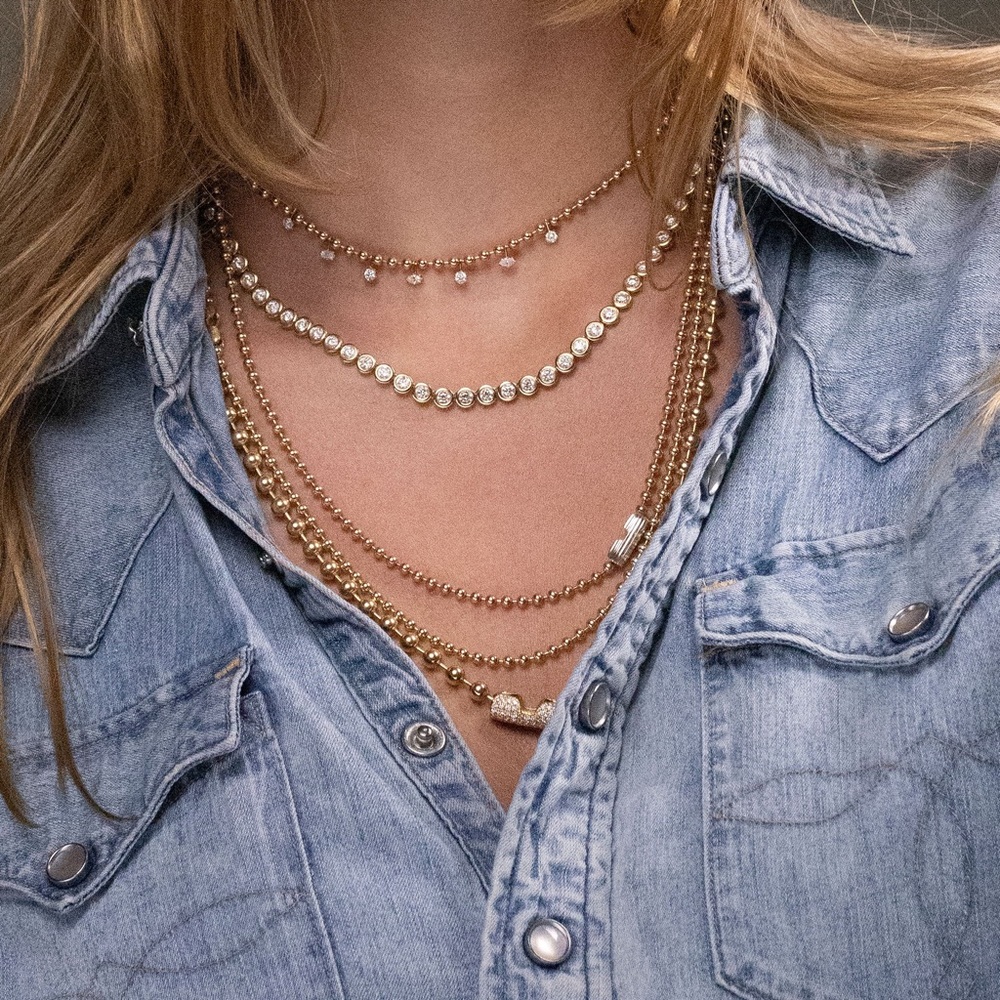 Talbots Layered Gold-Tone Multi Strand Necklace Set